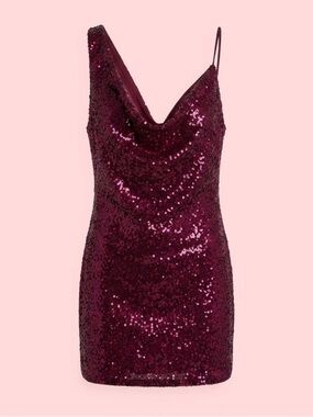 Hello Molly Sequin Mini Dress in Fuchsia Sz 4/S Party Glam